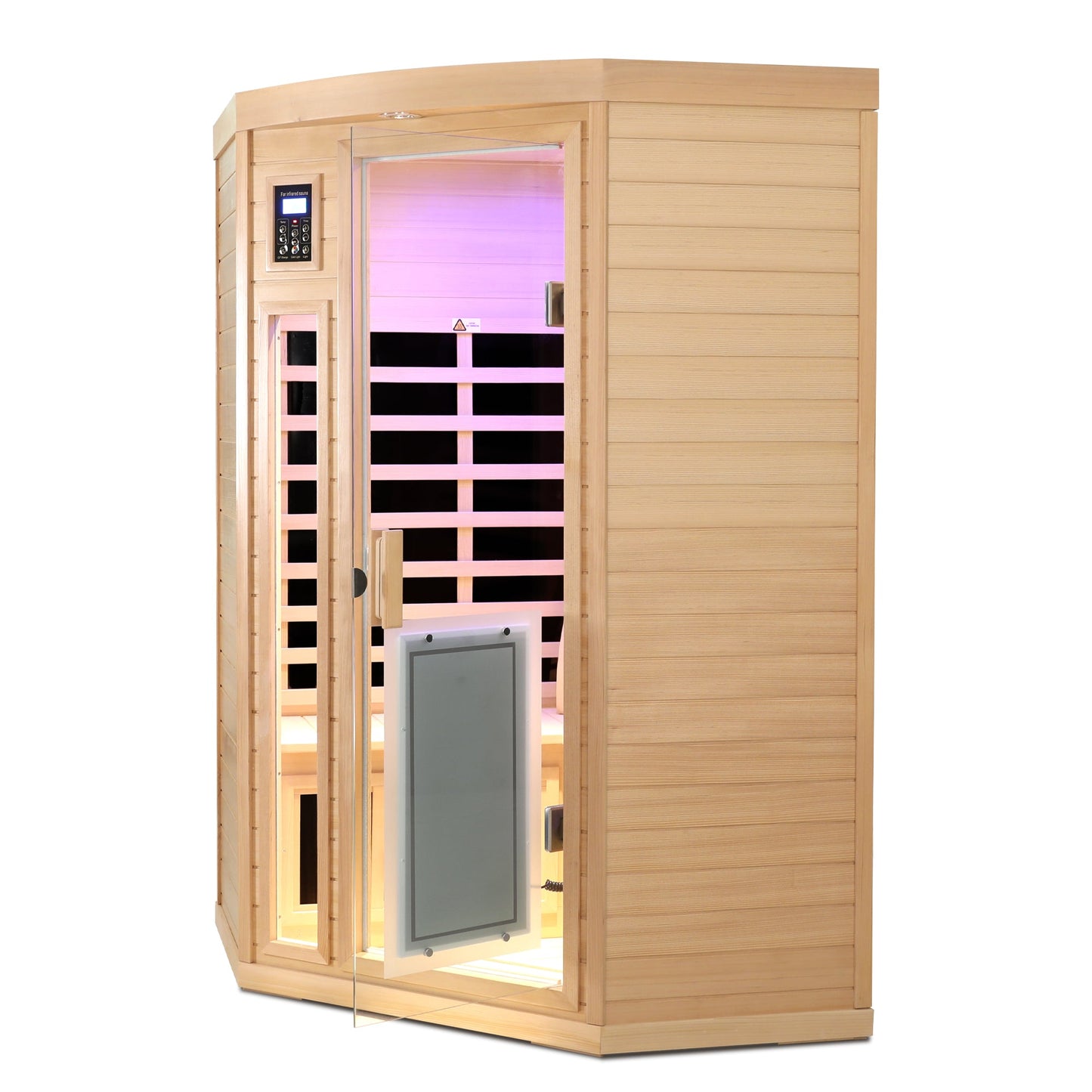 Low EMF Hemlock Wood Far-Infrared Indoor Two Person Sauna Room