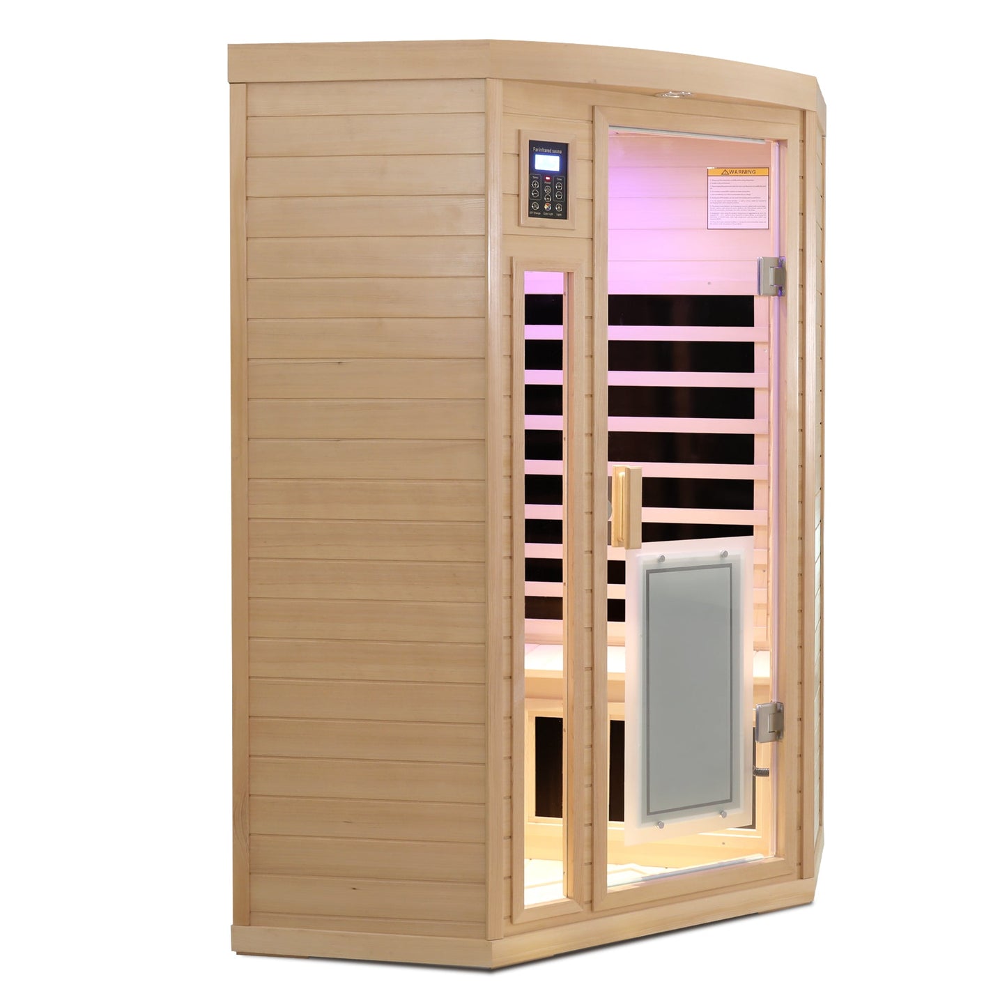 Low EMF Hemlock Wood Far-Infrared Indoor Two Person Sauna Room