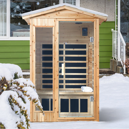 Two Person Far Infrared Old Fir Outdoor Sauna Room