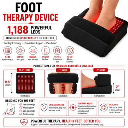 Red Light Neuropathy and Circulation Support System for Feet, Calves, Lower Back. 3,456 LEDs in System
