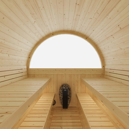 Helsinki Finnish Barrel Sauna with Terrace and WiFi Heater - Finnish Sauna Builders