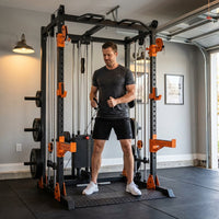 Home Gym Smith Machine Cable Crossover Weightlifting Sports Training — Lifestyle