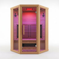 Multifunctional 2-3 Person Infrared Sauna for Home, 2180W Indoor Sauna with 7-Color LED Ambient Light, Red Light Feature, Oxygen Bar, Dual Bluetooth Speakers, 360° Surround Heating — Studio Shot