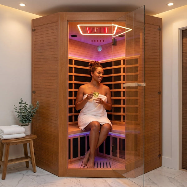 Infrared Sauna Built for Home Recovery, 2180W Heating, 7-Color LED, Red Light Therapy, Dual Bluetooth Speakers