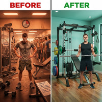 Professional Gym Smith Machine Set—Multi-Functional All-In-One Fitness Equipment, Suitable for Professional Gyms — Before & After