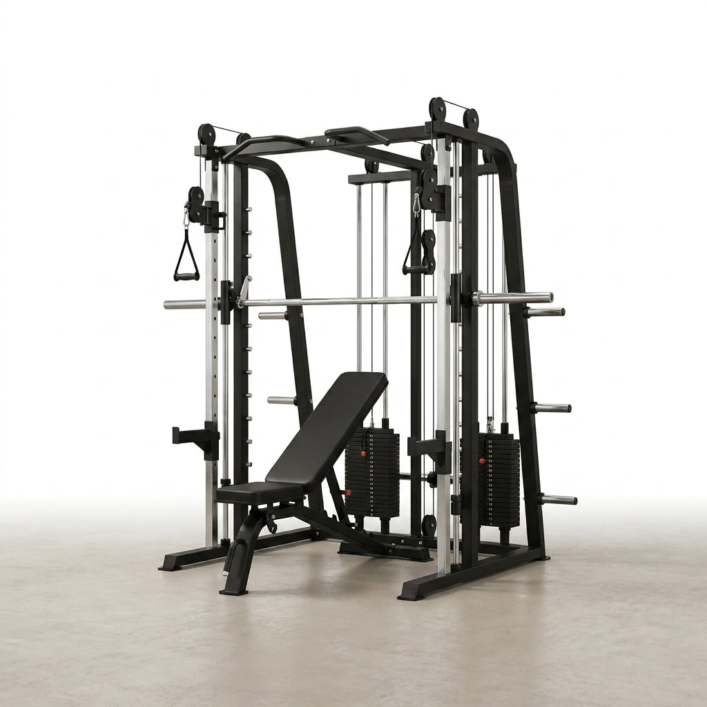 Professional Gym Smith Machine Set—Multi-Functional All-In-One Fitness Equipment, Suitable for Professional Gyms — Studio Shot