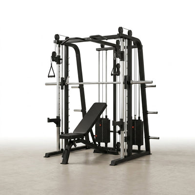 Smith Machine Set Built for Professional Training, All-in-One Design, Durable Steel Frame, Multi-Functional
