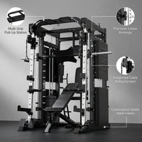 Professional Gym Smith Machine Set—Multi-Functional All-In-One Fitness Equipment, Suitable for Professional Gyms — infographic