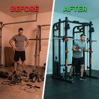 Smith Machine Cable Crossover Built for Full-Body Training, Durable Metal Construction, Multifunction Design — Before & After