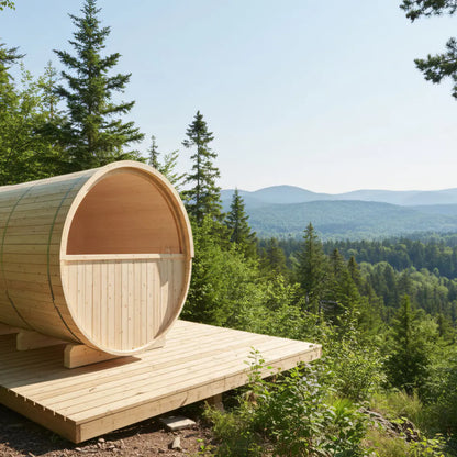 Turku Finnish Barrel Sauna with Terrace and WiFi Heater - Finnish Sauna Builders