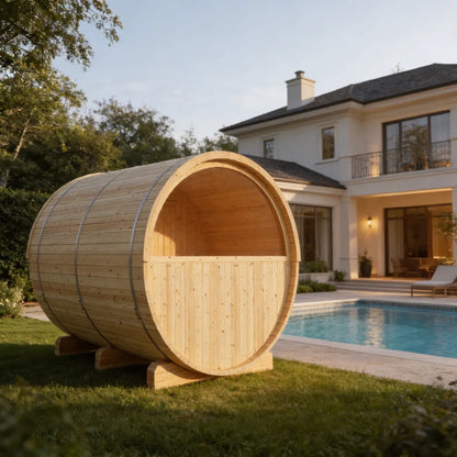 Vassa Finnish Barrel Sauna with WiFi Heater - Finnish Sauna Builders
