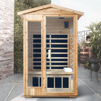 Two Person Far Infrared Old Fir Outdoor Sauna Room