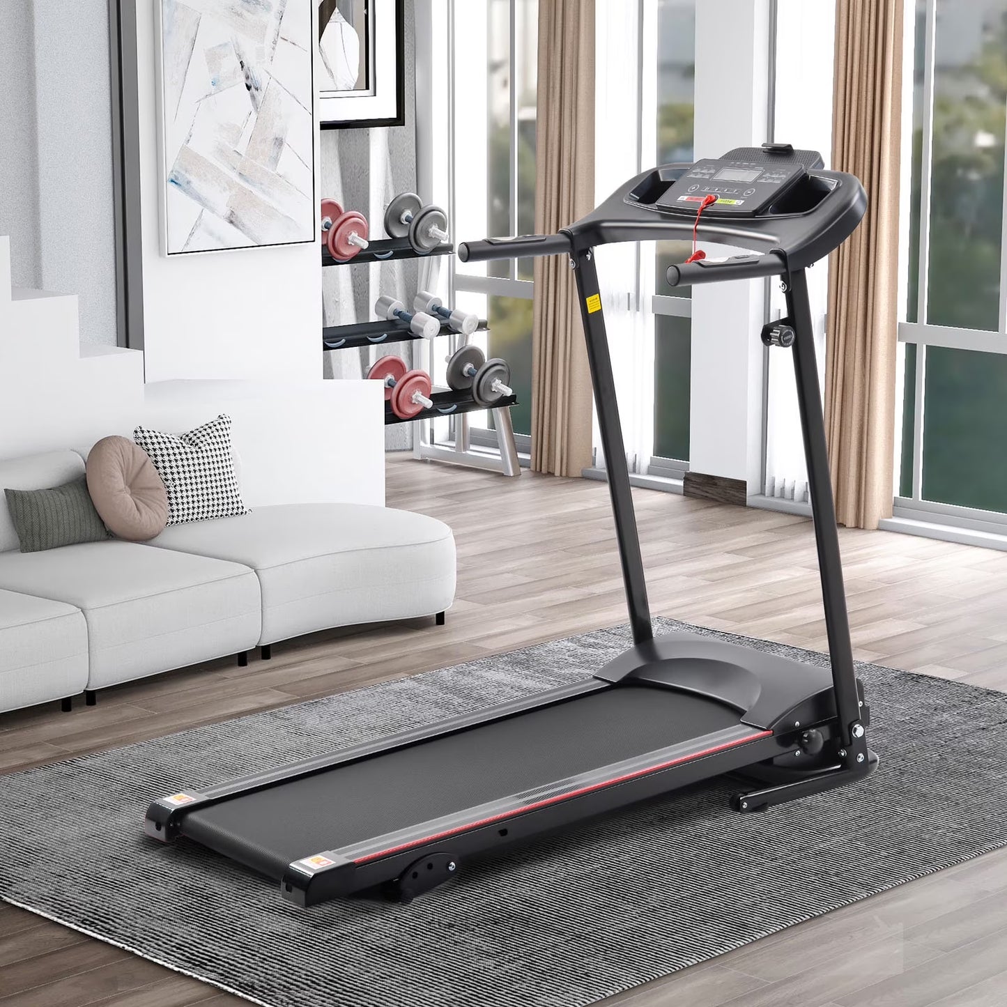 2.5HP Folding Treadmill Home Heavy Duty Electric Incline Running Machines for Indoor Home Gym Exercise Fitness