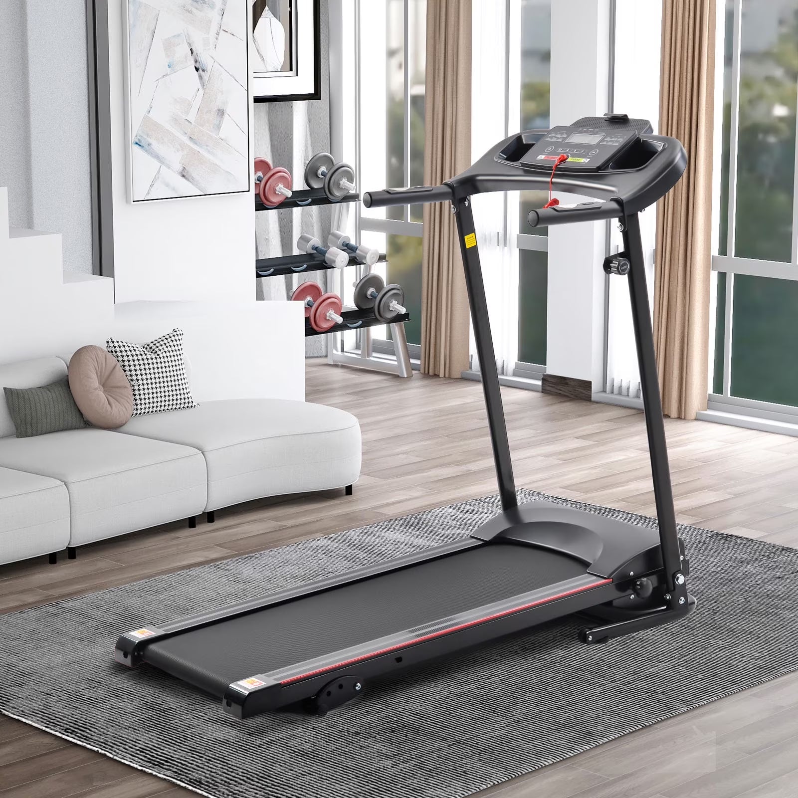 2.5HP Folding Treadmill Home Heavy Duty Electric Incline Running Machines for Indoor Home Gym Exercise Fitness