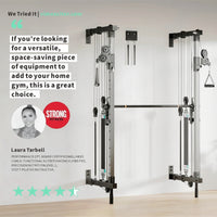 Wall-Mounted Smith Machine Built for Complete Home Workouts, Folding Design, 370 lb Resistance, Multi-User